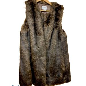 Club Monaco Brown Faux Fur Vest